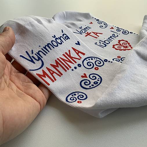 Maľované  ponožky pre výnimočnú MAMINKU