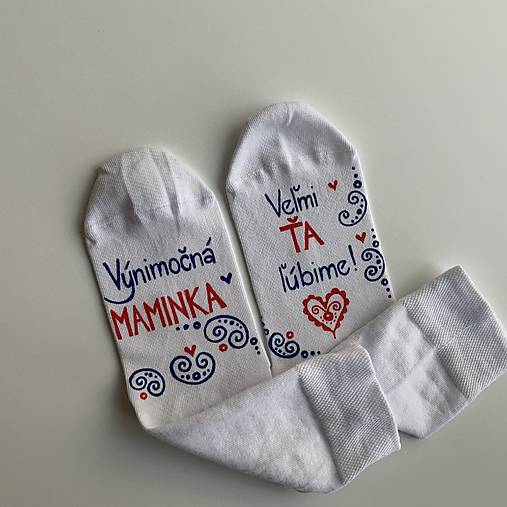 Maľované  ponožky pre výnimočnú MAMINKU