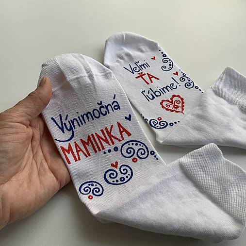 Maľované  ponožky pre výnimočnú MAMINKU