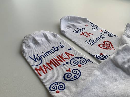 Maľované  ponožky pre výnimočnú MAMINKU