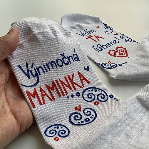 Maľované  ponožky pre výnimočnú MAMINKU