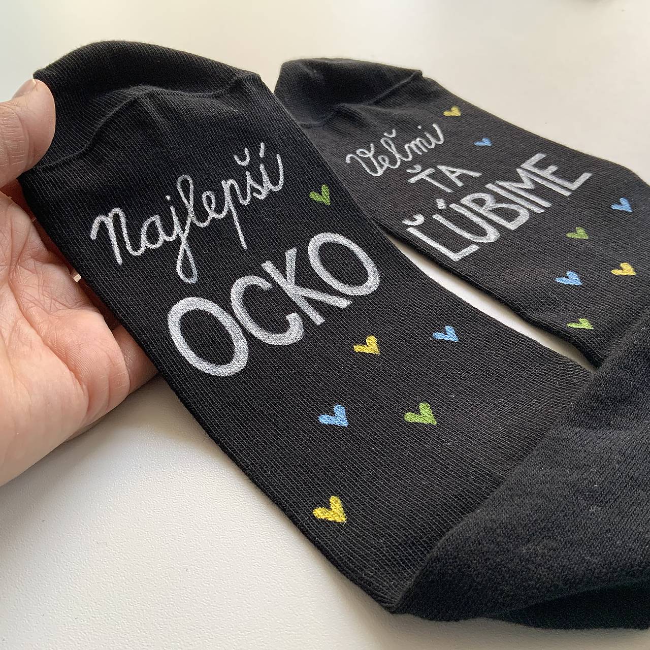 Maľované ponožky pre najlepšieho ocka / tata / tatina / ocinka