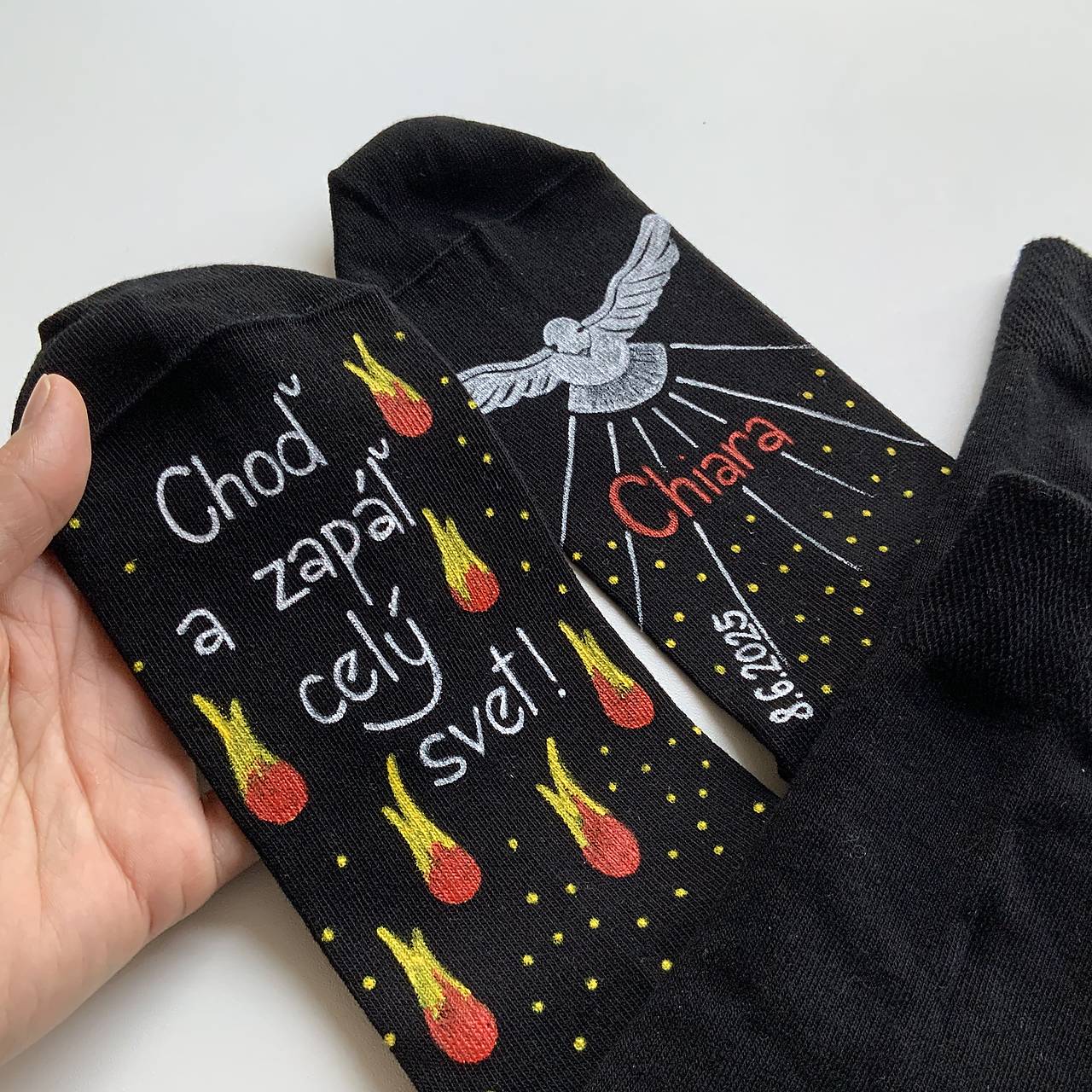 Maľované ponožky k sviatosti birmovania (S DÁTUMOM)