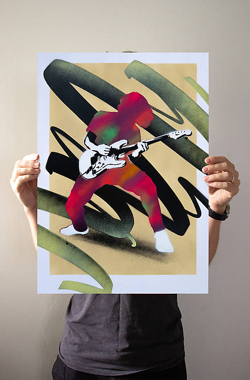 Grafika - Sprejovaná grafika (stencil art) - V rytme - 17575680_