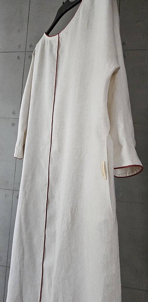 Šaty - Pieskové ľanové šaty MINIMAL CHIC - 17575377_