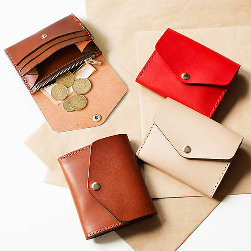 Peňaženky - MINI+ZIPS | malá kožená peňaženka na zips - 17576424_