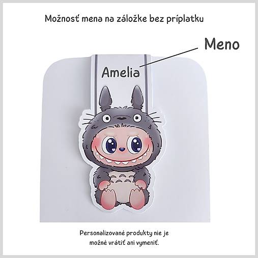 Magnetická záložka - SET Postavička na štýl Labubu