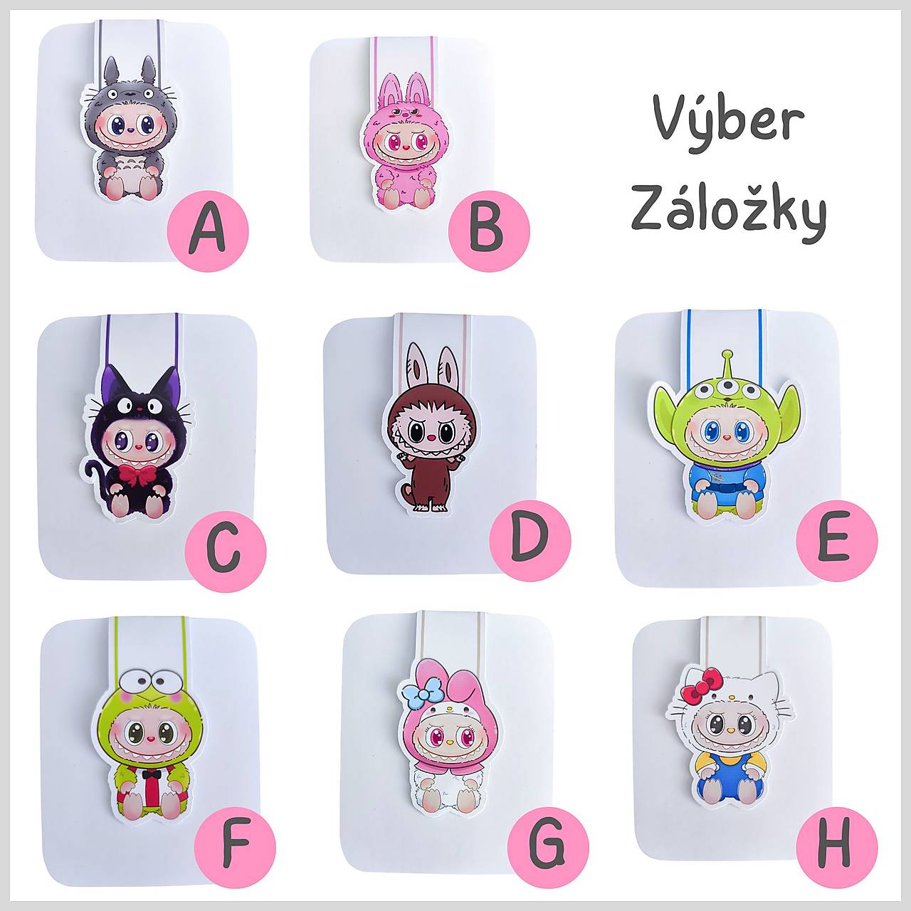 Magnetická záložka - SET Postavička na štýl Labubu
