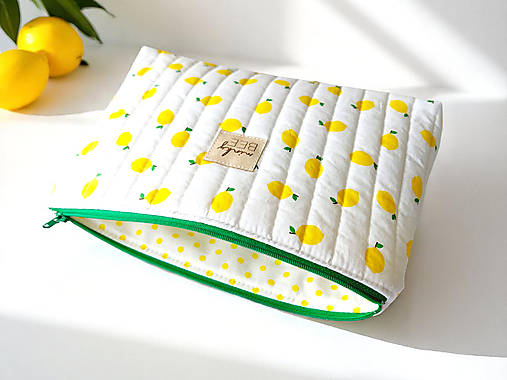 Kozmetická taška ZOYA (Letná sviežosť - zelený zips)