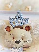 Hračky - Mojkáčik Macík ,spinkací Macík,nákrčník , ušká a korunka pre princa  - 17577079_