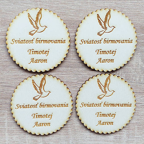 Drevená magnetka Sviatosť birmovania 6,5cm