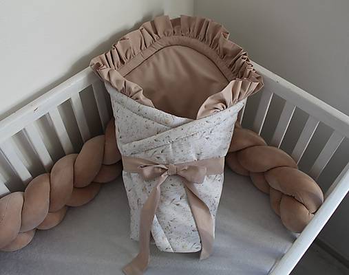 Detský textil - Zavinovačka pre bábätko s volánom, sušené kvetiny - 17577211_