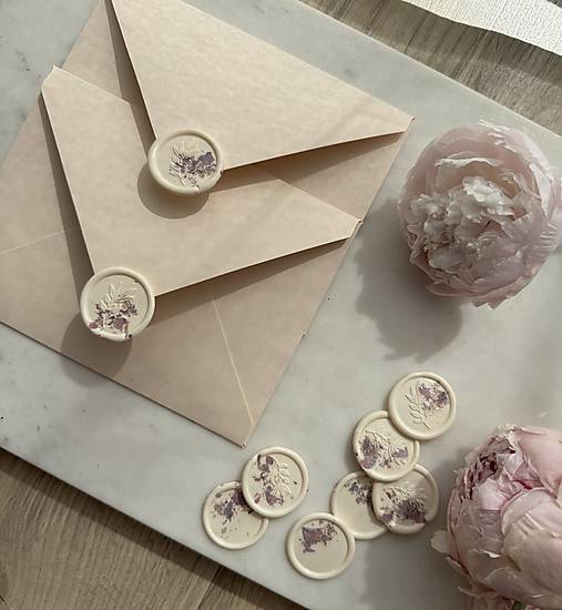 Materiál ručne robený - Obálky a pečate PEONIES (rôzne veľkosti) - 17576925_
