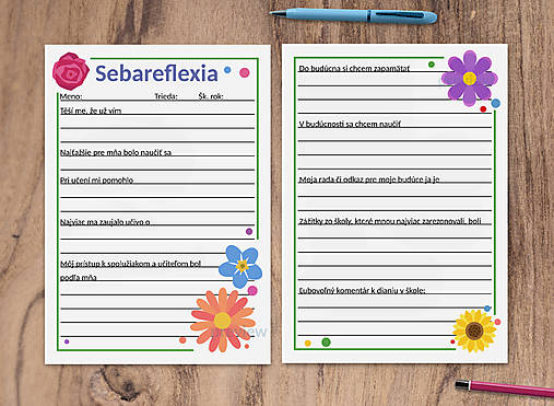 Hračky - Sebareflexia (formatívne hodnotenie) - floral - 17577114_