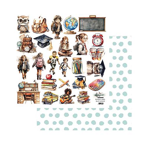 Papier - Scrapbook papier 12x12 Škola - 17579327_