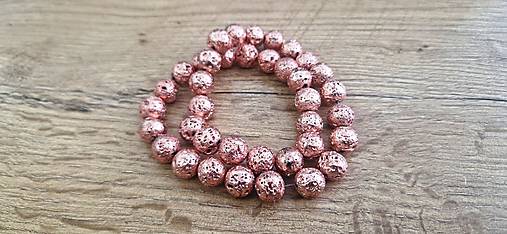 Korálky - Korálky Hematit so štruktúrou (Rose Gold 10 mm) - 17579794_
