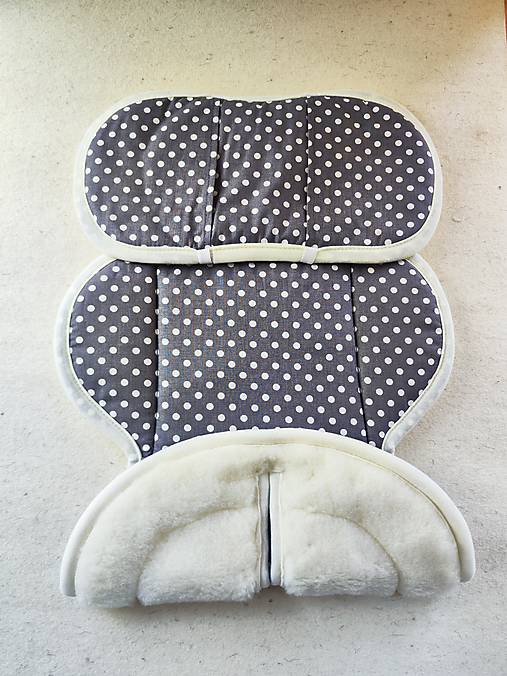 Detský textil - VLNIENKA podložka do autosedačky vajíčko Cybex Aton 5 0+ / 0-13kg 100% Merino TOP SUPER WASH Natural Bodka seda - 17579268_