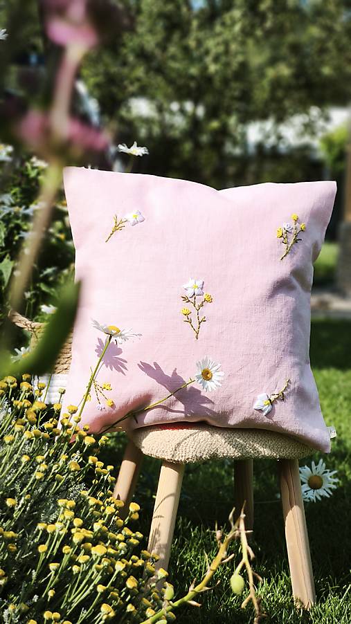 Úžitkový textil - Letné kvety - poťah na vankúš 100% ľan - 17579153_