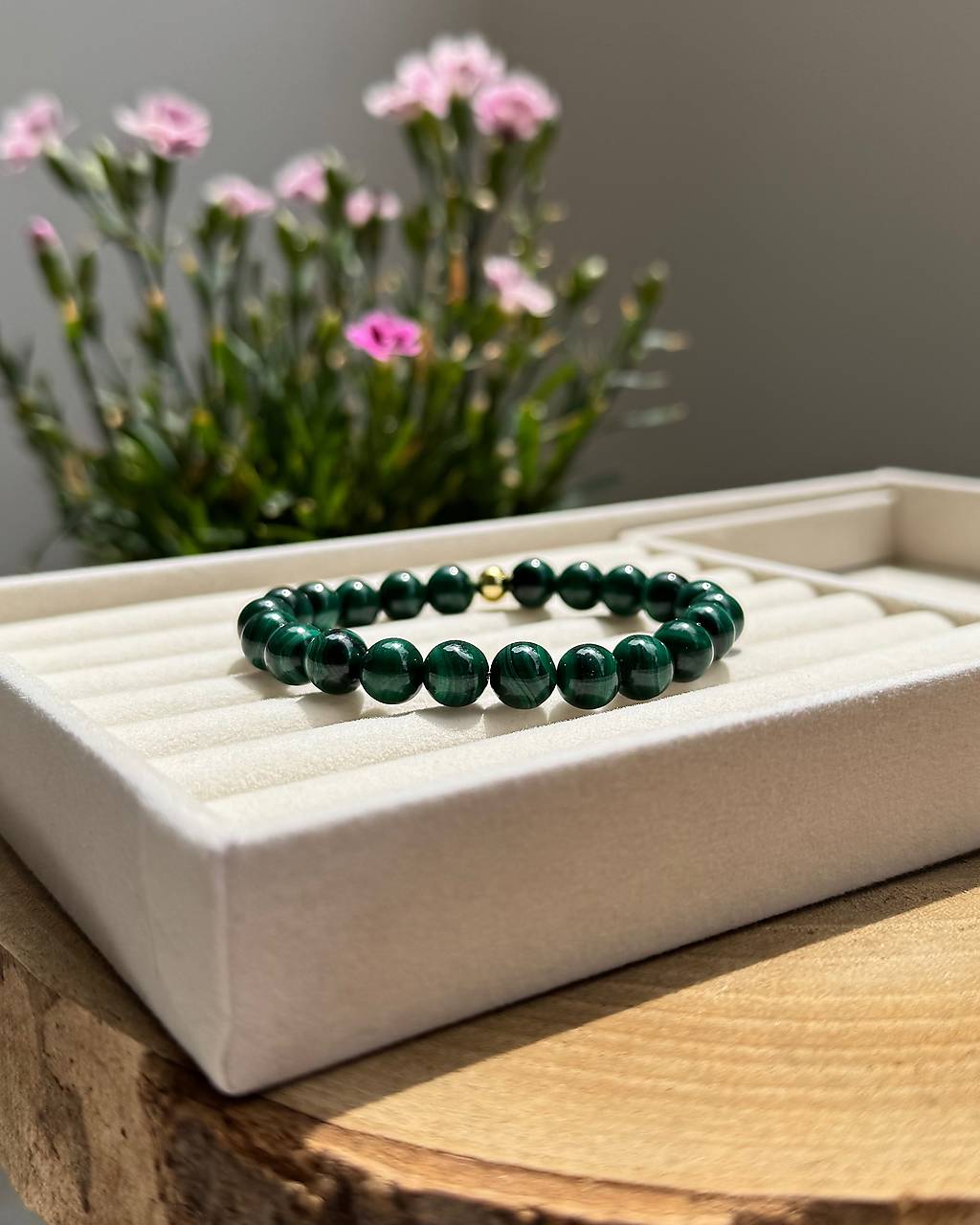 Dámsky náramok Ochrana a Harmónia (väčší) - Malachit 