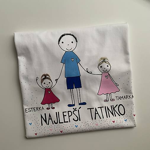 Originálne maľované tričko pre TATINKA/OCKA s 3 postavičkami