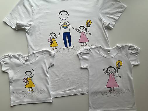 Originálna maľovaná sada tričiek pre OCKA a DCÉRY