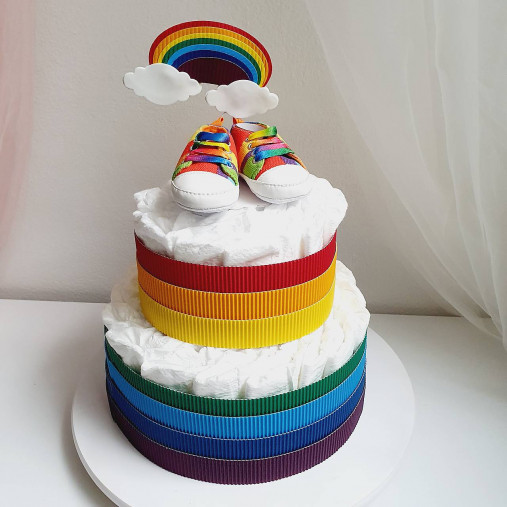 Detské doplnky - Plienková torta Dúha - 17580075_
