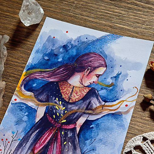 Modrý dráčik/ print