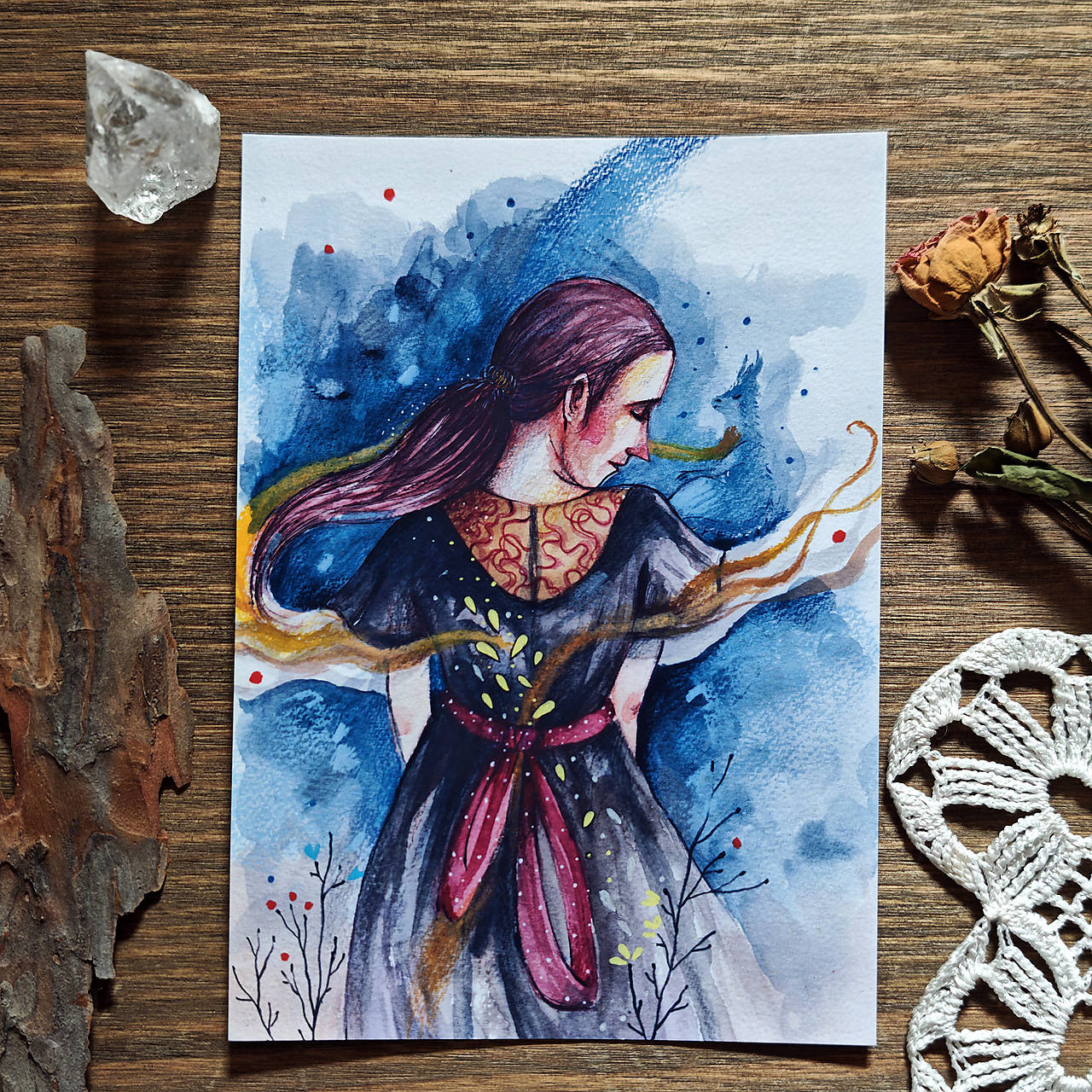 Modrý dráčik/ print (A3)