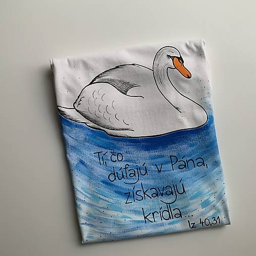 Detské maľované tričko s labuťou a citátom