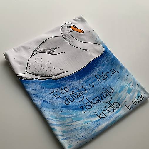 Detské maľované tričko s labuťou a citátom