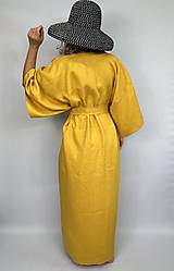 Šaty - Ľanové kimono šaty - 17581856_