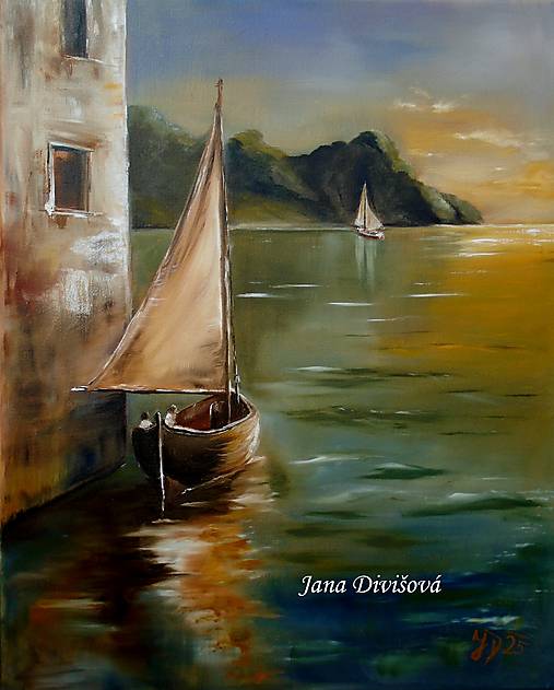 Obrazy - Soumrak v zálivu - autorská reprodukce - 17580510_