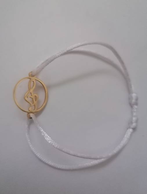 Náramky - Náramok pre muzikantov-husľový kľúč zlatý - 17582103_