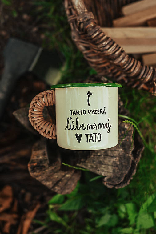 Smaltovaný hrnček (zeleno-béžový) - Takto vyzerá ľúbezný tato