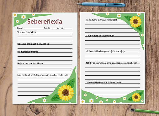 Hračky - Sebareflexia (formatívne hodnotenie) - floral with leaves - 17580671_