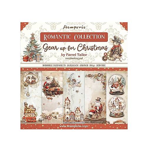 Papier - Scrapbook papier Stamperia 8x8 Grear up for Christmas - 17582609_