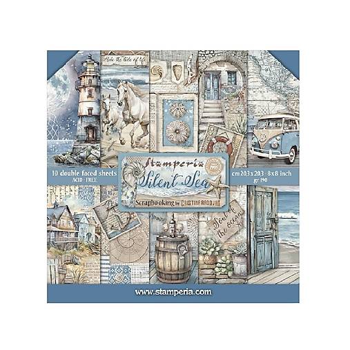 Papier - Stamperia Scrapbook papier Silent Sea 8x8 - 17583208_