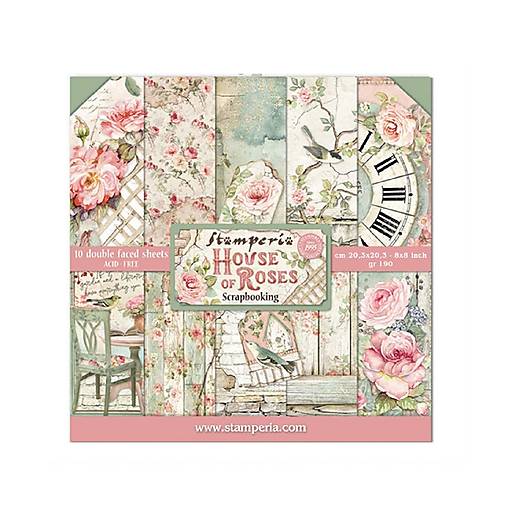 Papier - Stamperia Scrapbook papier House of Roses 8x8 - 17583309_