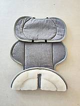 Detský textil - VLNIENKA novorodenecká zmenšovacia vložka do autosedačky Cybex Cloud G proti poteniu a prechladnutiu 100% ľan šedý - 17583205_