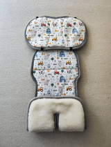 Detský textil - VLNIENKA Podložka do autosedačky Britax RÖMER DUALFIX 0-18 kg 100% Merino proti poteniu a prechladnutiu Farma - 17583250_