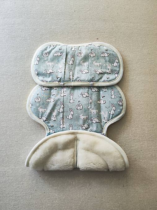 Detský textil - VLNIENKA podložka do autosedačky Britax Römer Baby Safe 3 100% Merino top Super wash 100% bavlna Zajko Mint - 17583260_