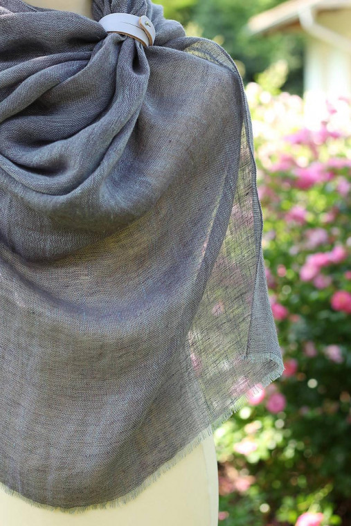 Ľanová šatka zo 100 % prírodného ľanu – unisex, jemná, priesvitná a levanduľová