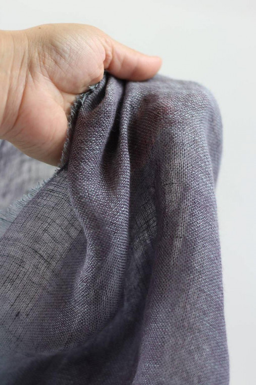 Ľanová šatka zo 100 % prírodného ľanu – unisex, jemná, priesvitná a levanduľová