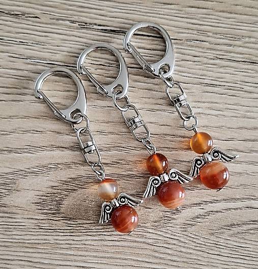 Kľúčenky - Minerálový anjelik (Karneol) - 17583468_