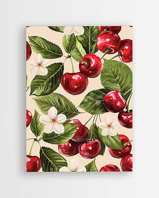 Grafika - Moderný obraz do obývačky - Čerešne - 17583077_
