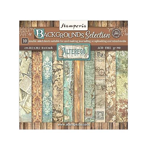 Papier - Stamperia Scrapbook papier Alterego Backgrounds8x8 - 17585630_