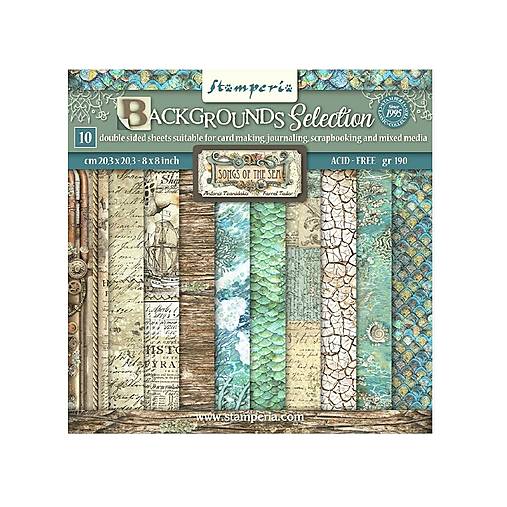 Papier - Scrapbook papier Stamperia 8x8 Songs of the Sea Backgrounds - 17585869_