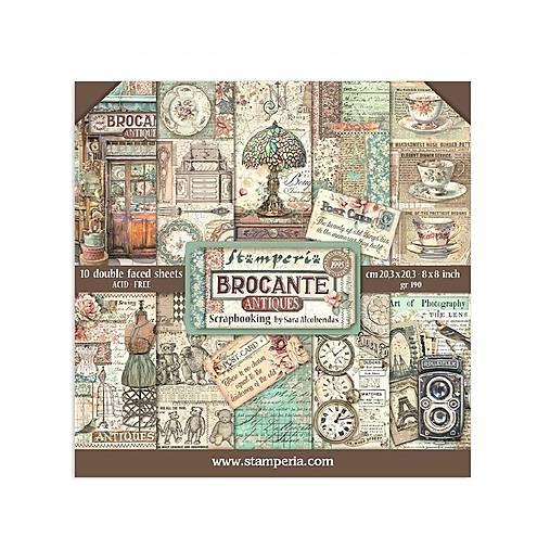 Papier - Scrapbook papier Stamperia 8x8 Brocante Antiques - 17586042_