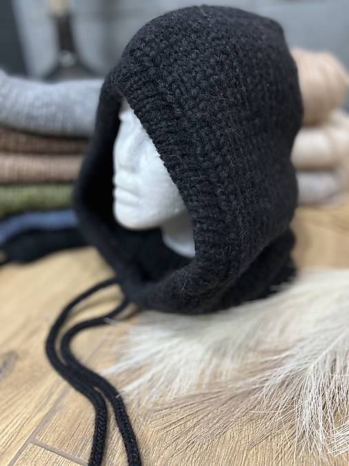 Čiapky, čelenky, klobúky - Balaclava kapucka kukla (Čierna) - 17585268_