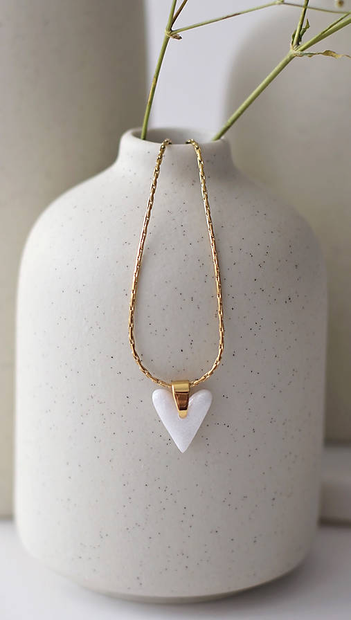 Náhrdelníky - Náhrdelník "Heart" Pearl - 17585655_